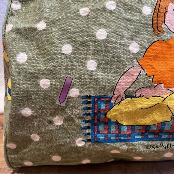 Sally Huss Yoga Poses Beach Duffle Tote Bag Large w Pocket & Inspiration Writing - Picture 10 of 16